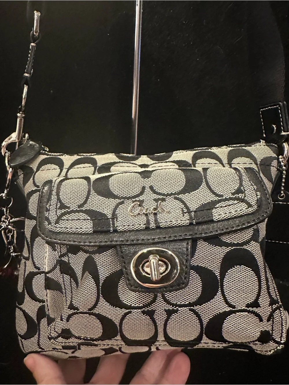 Coach #182 Penelope Signature Swingpack/Jacquard Crossbody with Turn-Lock Pocket